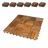 BigDean 66er Pack Holzfliesen für Balkon 30x30 cm - 6 Quadratmeter - aus...