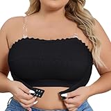 Damen Trägerloser BH Nahtlos Bandeau Bustier Top Große Größen Seamless...