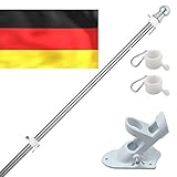HORSE SECRET Fahnenmast aus Aluminium mit 150cm Fahnenmasthalter aus...