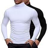 rollkragenpullover herren weiß, 2pack Rollkragenpullover Herren Slim Fit...