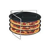 Relaxdays Pizzablech, 4er Set, mit Gestell, antihaftbeschichtet,...