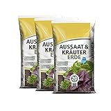 Aussaaterde torfreduziert 60 Liter (3 x 20 Liter) | Anzuchterde für Samen...