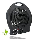Heizlüfter schwarz 2000 Watt Elektroheizer Heizlüfter Bad Heizer Heizung...