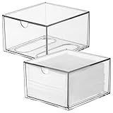 Kosmetik-Organizer-Box, Acryl, stapelbar, transparent, breit, groß,...