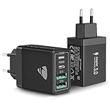 2-Pack USB C Ladegerät, 4-Port Adapter Mehrfach mit USB-C und USB-A, 40W...