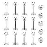 Gojewen 12er Lippenpiercing Stecker 1,2mm Chirurgenstahl Piercing Lippe...