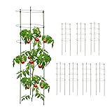 Relaxdays Rankhilfe 8er Set, Metall & Kunststoff, 90 cm hoch, 4...