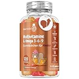 Multivitamin Gummibärchen für Kinder - Mit Omega 3, 6, 9, Jod, Zink,...