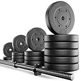 TREX SPORT Langhantel Set 55 kg | Hantelset mit Langhantelstange 180 cm und...