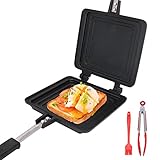 Bobikuke Pfanne Doppelseitig, Toastpfanne mit Hitzebeständigem Griff...