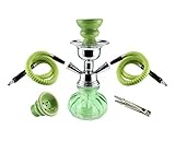 Budawi® Shisha klein 2 Schlauch 25cm in grün inkl. Kohlenzange...