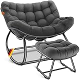 KESSER® Schaukelstuhl mit Fußstütze für drinnen & draußen...