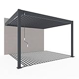 Weide Deluxe Wand-Pavillon | Voll-Alu-Pavillon | 3,6 x 4 M Lamellendach...