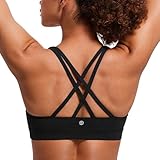 CRZ YOGA Damen Ohne Bügel Sport BH Gekreuzt Rücken Spaghetti Top...