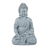 Relaxdays Buddha Figur sitzend, 30 cm, Gartenfigur, Dekofigur Wohnzimmer,...