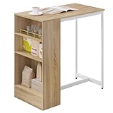 WOLTU Bartisch 90 x 50 x 90 cm, Stehtisch mit 3 Ablagen, Bistrotisch...