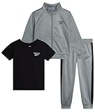 Reebok Jungen-Hosen-Set – 3-teiliges Trikot-T-Shirt, kurzärmelig,...