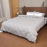 MOOFUN Ganzjahres-Daunendecke 200x200cm in Grau, Flauschige Daunen-Einlage...