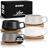 MIAMIO - 4 x 320 ml Kaffeetassen/Cappuccino Tassen mit...