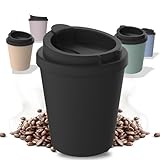 Thermobecher Kaffee to go aus Bio-Kunststoff - Kaffeebecher 250 ml BPA-frei...