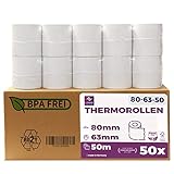 Thermorollen 80mm x 50m x 12mm - Kassenrollen - Bonrollen für...