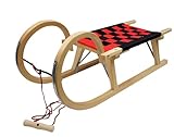 Schlitten Rodel aus Holz Hörnerrodel 95 cm für 1 Person inkl. Zugband...