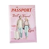 Reisepass-Abdeckung für Reisen, Reisepass, Paar, Druck – Taste für...
