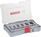 Bosch Professional 6tlg. Nutfräser Set (für Holz, Zubehör Oberfräsen...