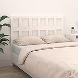 NQJIBUE Beds & Accessories Bettkopfteil Weiß 145,5x4x100 cm Massivholz...