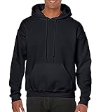 GILDAN Herren Adult 50/50 Cotton/Poly. Hooded Sweat Sweatshirt, Schwarz...