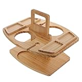Warmhm Multifunktionales Tragbares Holz Snack und Weinregal für Picknick...