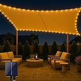 ABlUBlU Sonnensegel 3x4m mit eingebauter-LED-Solar-Lichterkette 98%...