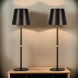 OUTON 2 Stück LED Tischlampe Kabellos mit Ladeanzeige – Touch stufenlos...