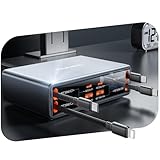 105W Retractable Charger USB C Ladegerät, 8 Ports USB Schnellladegerät...