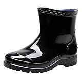 Winterboots Damen 40 Schwarz - Damen Gummistiefel Kurz 39 Winterschuhe...