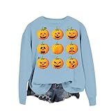 Women's Crewneck Sweatshirt Fall Halloween Print Long Sleeve Pullover Tops...