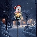 Solarbetriebener Weihnachtsmann-Gartenstecker aus Metall für Hof- und...