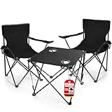 BigDean 2 Stück Campingstühle & Campingtisch faltbar – Faltstuhl in...