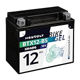 Batterie24.de HeyVolt GEL Motorradbatterie 12V 12Ah 51012 BTX12-BS YTX12-BS...