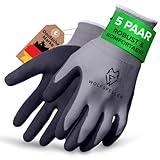 WOLFSFELLER Premium Arbeitshandschuhe Herren Gr 9 | 5 Paar robuste &...