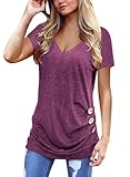 Jescakoo Damen T Shirt Oversize Sommer V-Ausschnitt Sexy Oberteile Tops...
