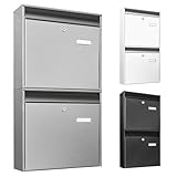 banjado Burg-Wächter Briefkastenanlage - Briefkasten 2 Parteien Silber -...