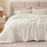 Sacebeleu Plüsch Bettwäsche Set 200x200cm Weiß Creme Warme Winter...