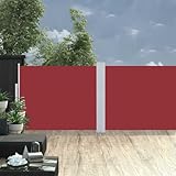 Seitenmarkise für Terrasse, einziehbar, 140 x 1200 cm, Rot