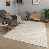 TT Home Wohnzimmer Teppich Esszimmer Kurzflor Geometrische Optik Skandi...
