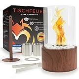 Flammenfuchs® einzigartiger Tischkamin in edler Holzoptik - Tischfeuer...