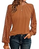 WNEEDU Sweatshirt Damen Pullover Herbst Langarmshirt Oberteile Tops...