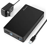 Salcar USB 3.0 Externe Festplattengehäuse für 3.5 Zoll SATA SSD und HDD...