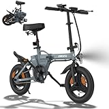 ESKUTE F100 E-Bike Klapprad, 14 Zoll Elektrofahrrad mit USB-Ladeanschluss...