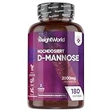 D-Mannose Kapseln - 2000mg pro Portion - 180 Mannose Stück - Vegan & Frei...